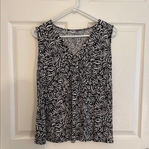 Croft & Barrow Black and White Sleeveless Tank Top